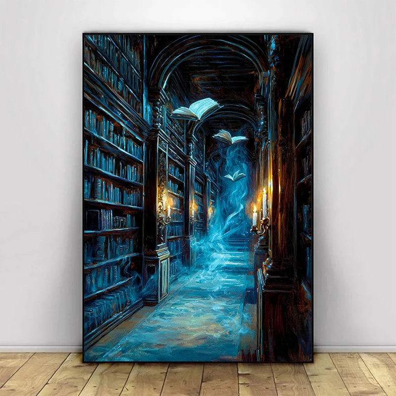 1pc  frameless Canvas Painting Wizards Potion Old Leatherbound Alchemy Book Poster Wizards Bookstore Canvas Painting Dark Academ