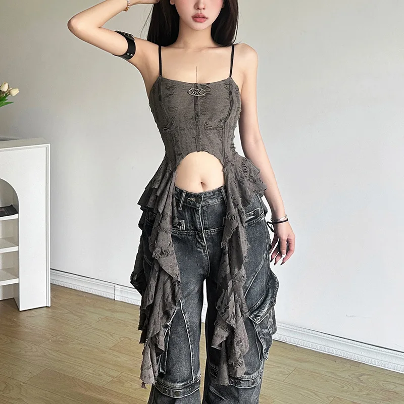 Image of Neue Damen-Weste, einfarbig, schmale Passform, Street-Fashion, Hosenträger, sexy, rückenfrei, für Damen