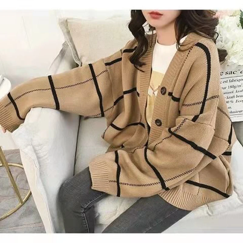 2023 autunno inverno nuovo maglione moda coreana sciolto Casual Oversize maglie manica lunga lavorato a maglia signora abbigliamento cardigan per le