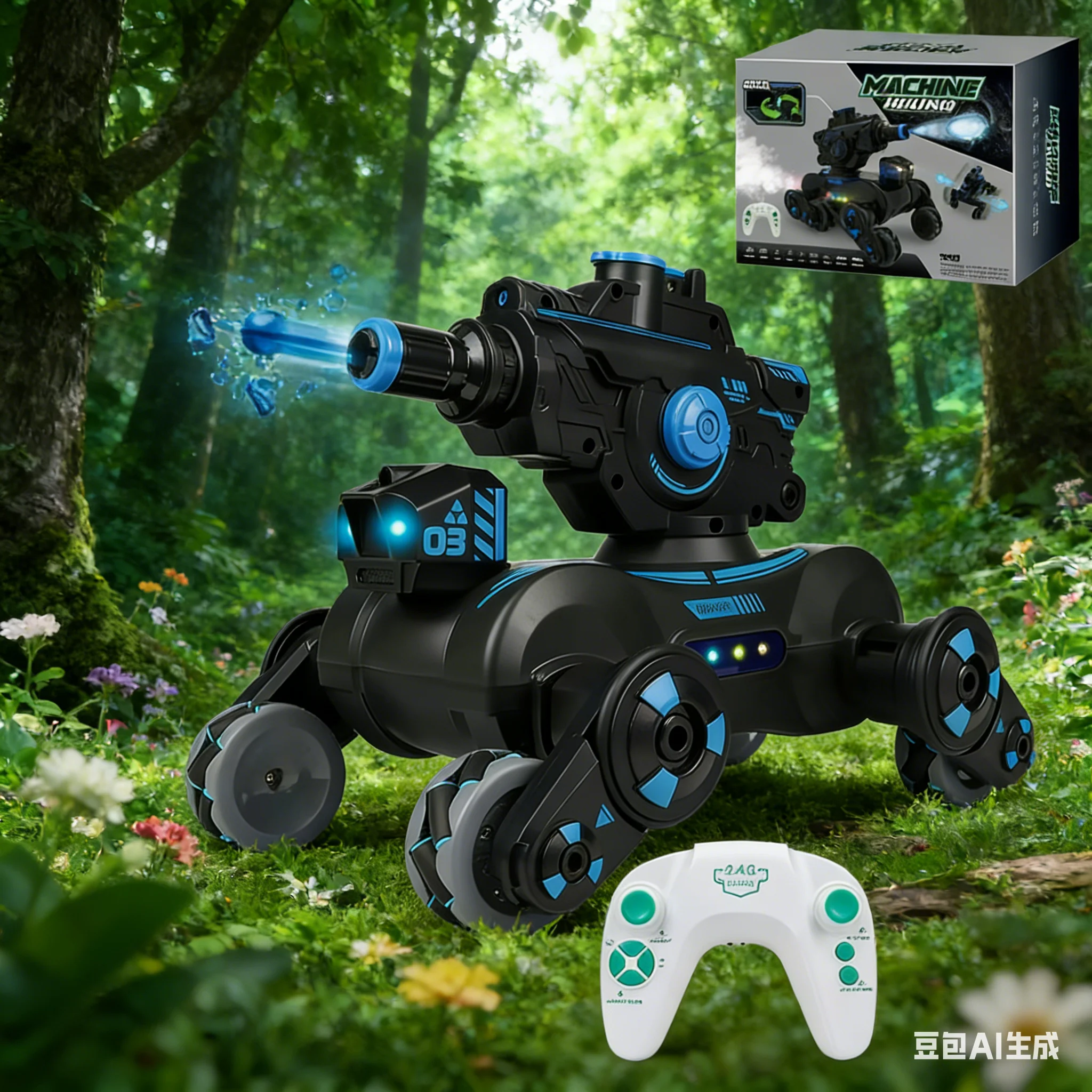 

Радиоуправляемая машинка-трансформер F02-8 с функцией распыления и стрельбы водными шариками, механическая собака-дрифткар, игрушка для детей