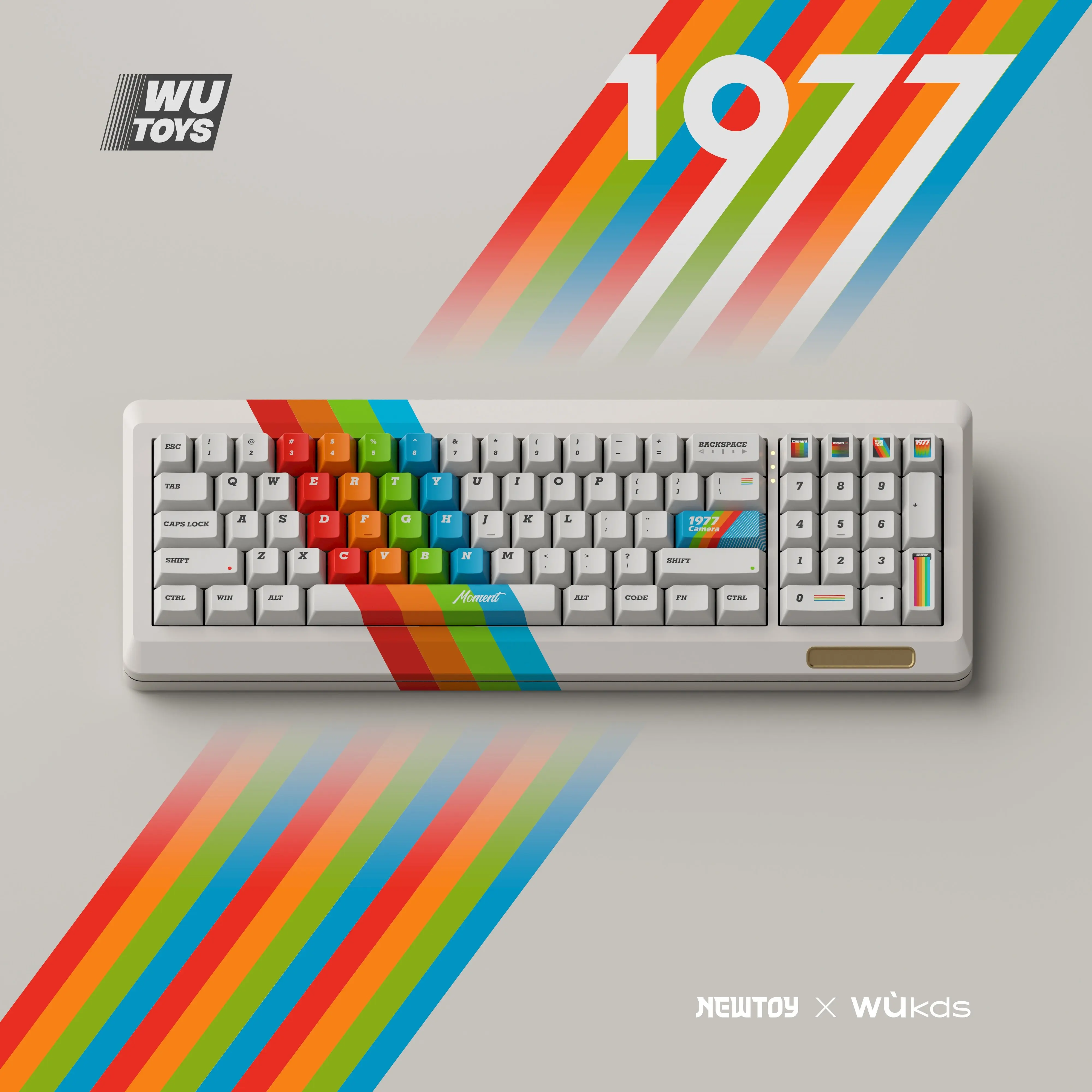 

Комплект механических кейкапов WUTOYS Polaroid Retro Cherry Profile PBT, полный набор клавиш, пятисторонняя сублимация, коврик для клавиатуры