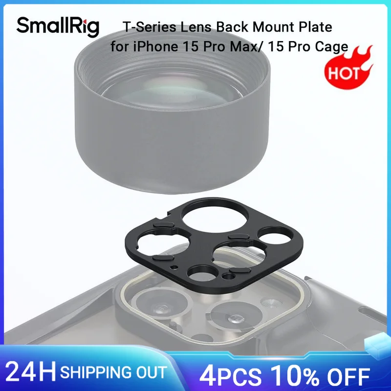 SmallRig T-Series Lens Back Mount Plate for iPhone 15 Pro Max 4391 /15 Pro Cage 4396 Not Block The Camera Lens -4399