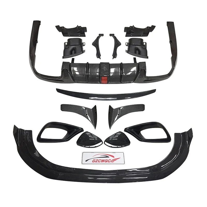 B Style Carbon Fiber Front Lip Vent Diffuser Spoiler Fender for  S-Class W222 S63 S65 Body Kit 18+
