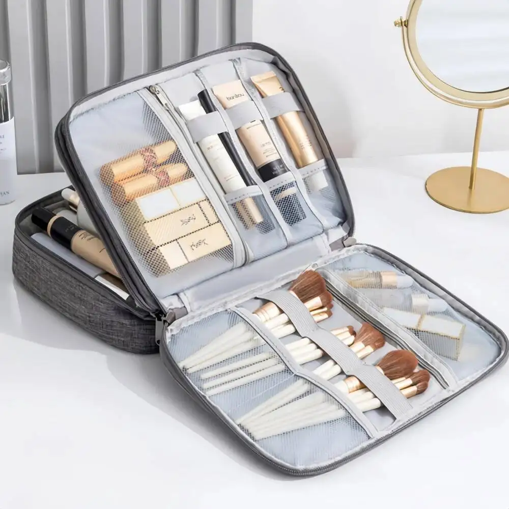 Grande capacidade de maquiagem viagem saco cosmético feminino organizador de higiene pessoal ao ar livre à prova dwaterproof água armazenamento feminino compõem casos