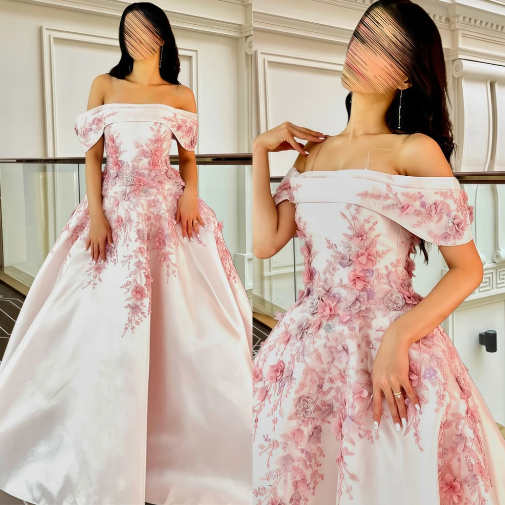 

Роскошное вечернее платье с вырезом лодочкой по индивидуальному заказу, изысканные атласные платья для выпускного вечера с аппликацией, современные платья с часовенным шлейфом для особых случаев