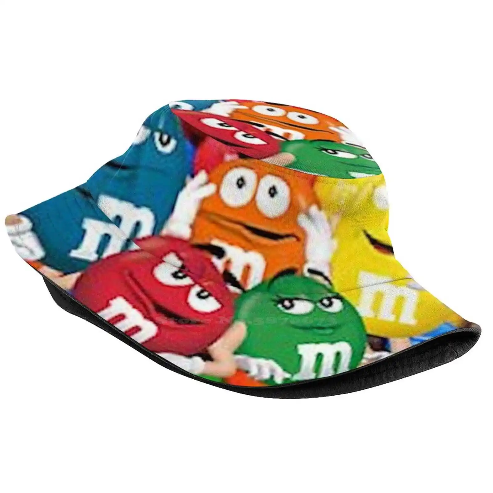 M&M Crew ( Large Scale ) Korean Ladies Outdoor Sun Hat Bucket Cap Candy Sweets M M Mandm Mm Chocolates Candies Food Cute Eat