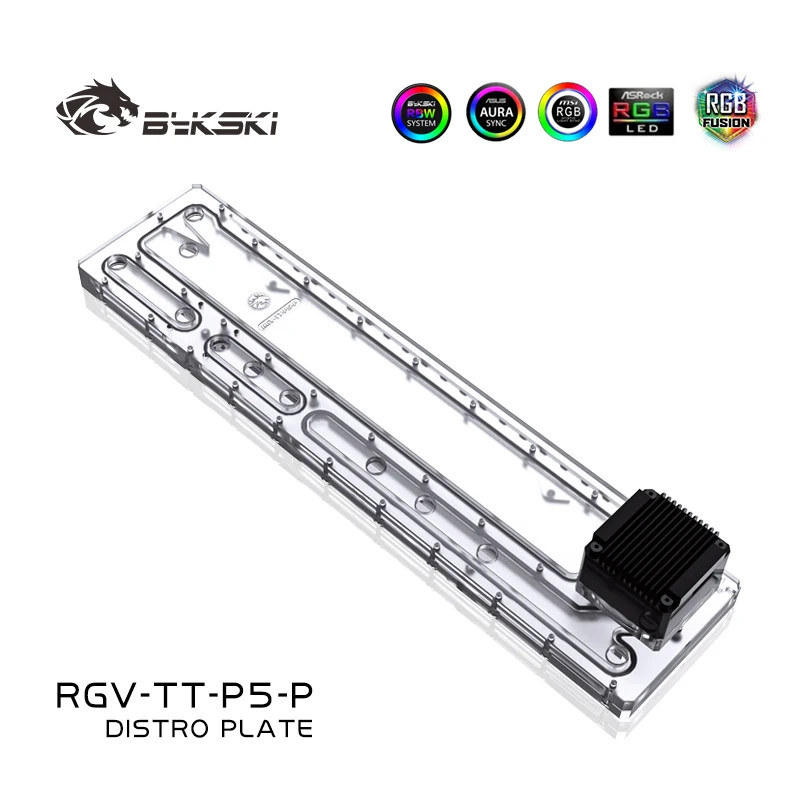 BYKSKI RGV-TT-P5-P Acrylic Board Distro Plate Solution use for ThermalTake/Tt Core P5 for CPU GPU Block Instead of Reservoir