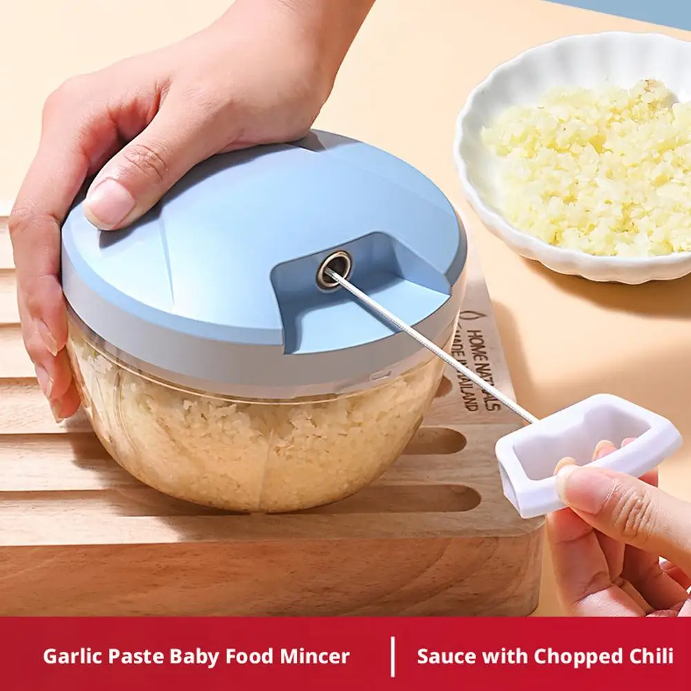 Manual Garlic Mincer & Ginger Grinder Hand-Operated Garlic Crusher Plastic Garlic Presser Kitchen Tool for Herbs Peppers Spices