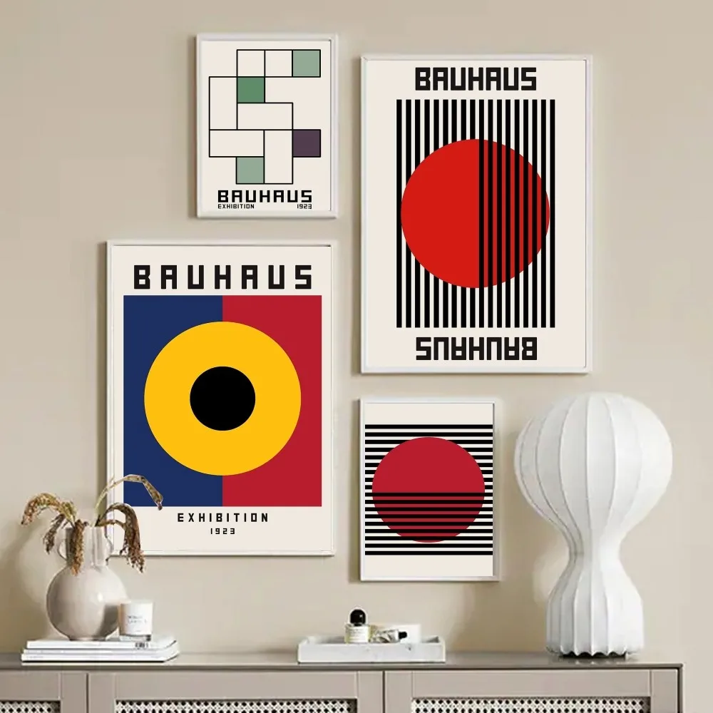 1PC Modernist Bauhaus Geometric Poster Paper Print Home Living Room Bedroom Entrance Bar Restaurant Cafe Art Painting Decoration