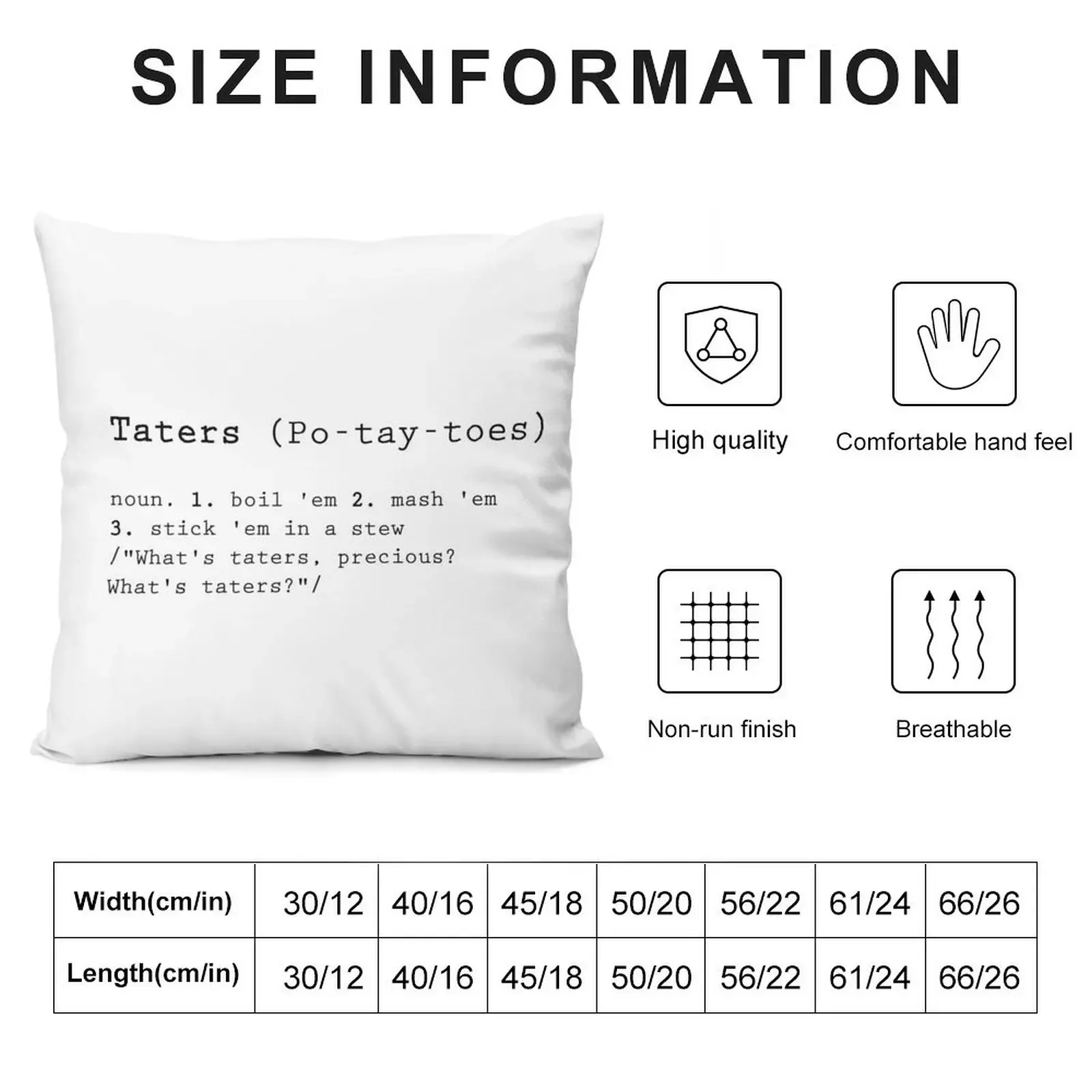 Taters Throw Pillow Sofa Covers Pillow Covers Decorative pillow