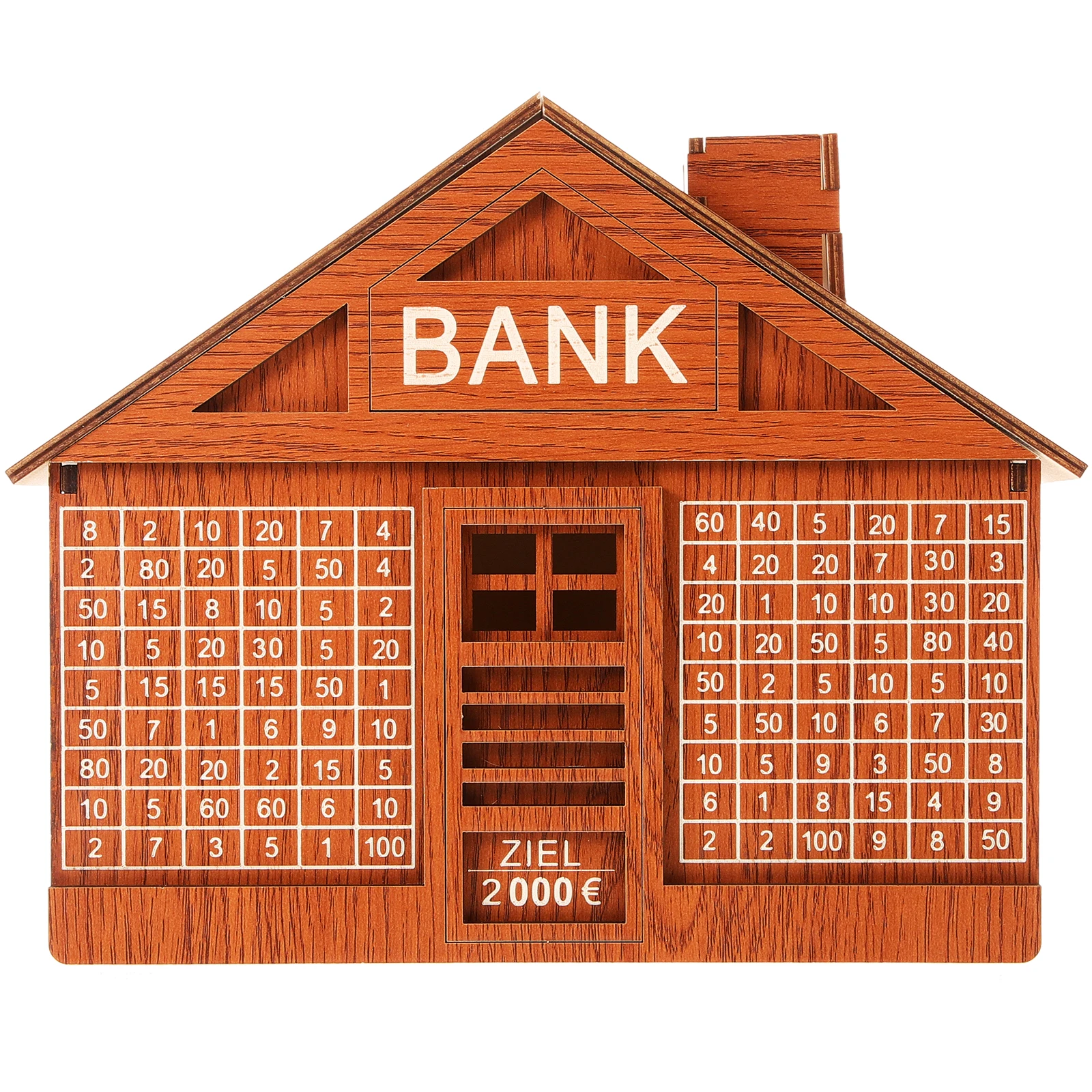 Wooden Piggy Bank Money Saving Box With Savings Targets House Shaped Design Adult Large Unique Coin Bank For Bedroom Living