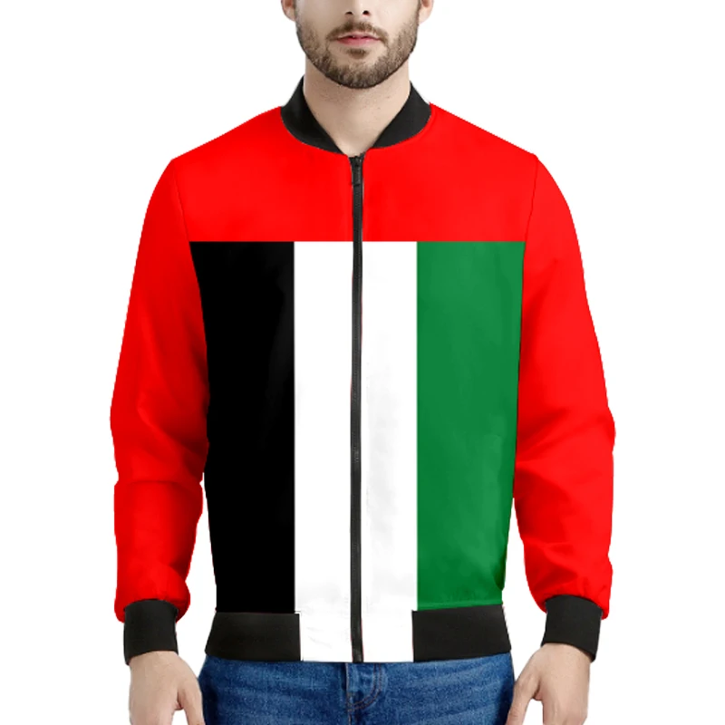 

United Arab Emirates Zipper Jacket Diy Custom Made Name Number Are Coats Nation Flag Ae Islam Arabic Country Text Photo Clothes