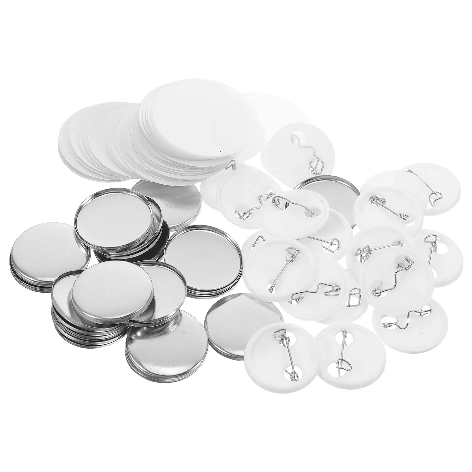 مجموعة شارات صفيح ذاتية الصنع أجزاء زر معدني مستدير دبابيس خلفية بلاستيكية للمناسبات والحفلات ومشاريع بناء الفريق ومجموعة تركيب الميدالية