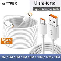 Ultra Long Type C Cable 3m/5m/10m/12M Fast Super Charging Cable for Samsung Xiaomi Huawei Redmi Mobile Phones Charger Data Cord