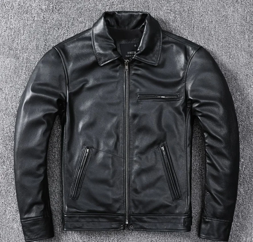 Veste en cuir véritable pour homme, 100% naturel, Streetwear d'hiver et de printemps, Manteau en peau de mouton, Vestes de motard