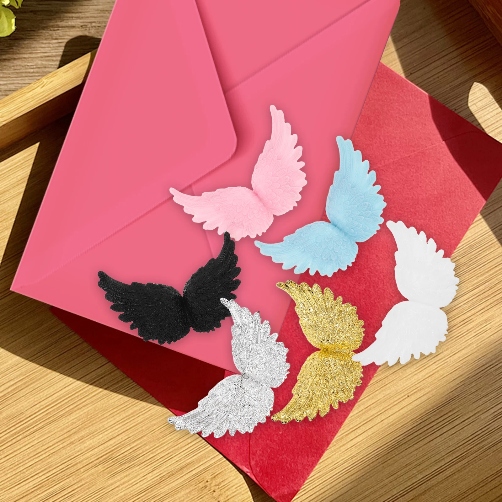 

6 Pcs Angel Wings Accessories Detailed Craftsmanship Plastic Ornaments for Christmas Cakes Party Scenes Carnival DIY