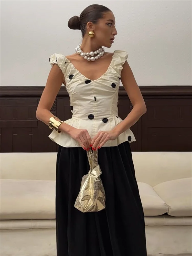 

Tossy Summer V-Neck Backless Cropped Top Pullover For Women Sleeveless High Waist Contrast Commute Top Female Sexy Y2k Top Vest