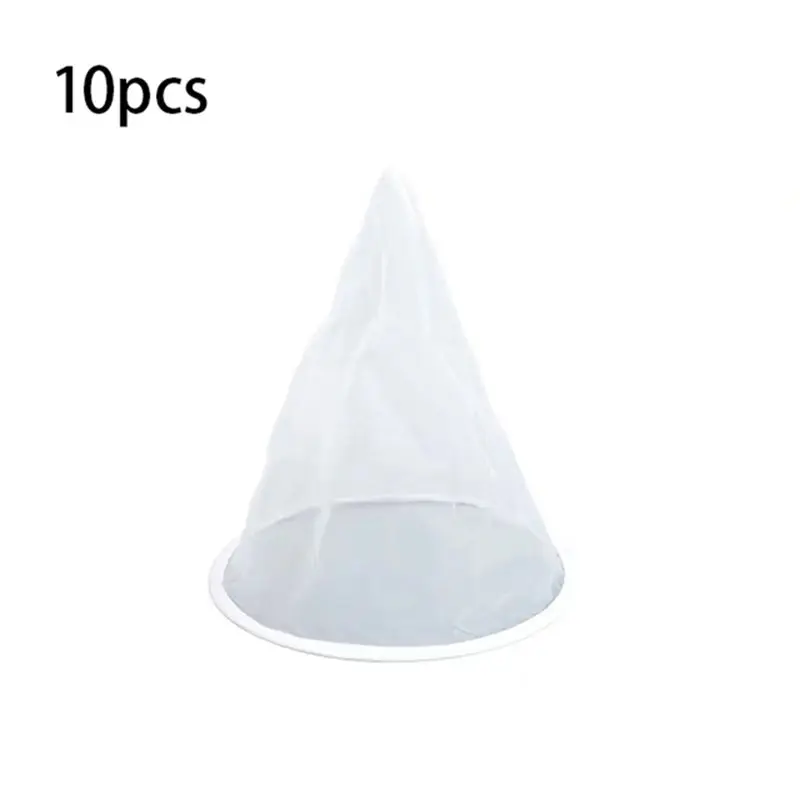 A84X-10 Pack White Honey Strainer Nylon Fiber Mesh Beekeeping Equipment Honey Filter Bee Tools