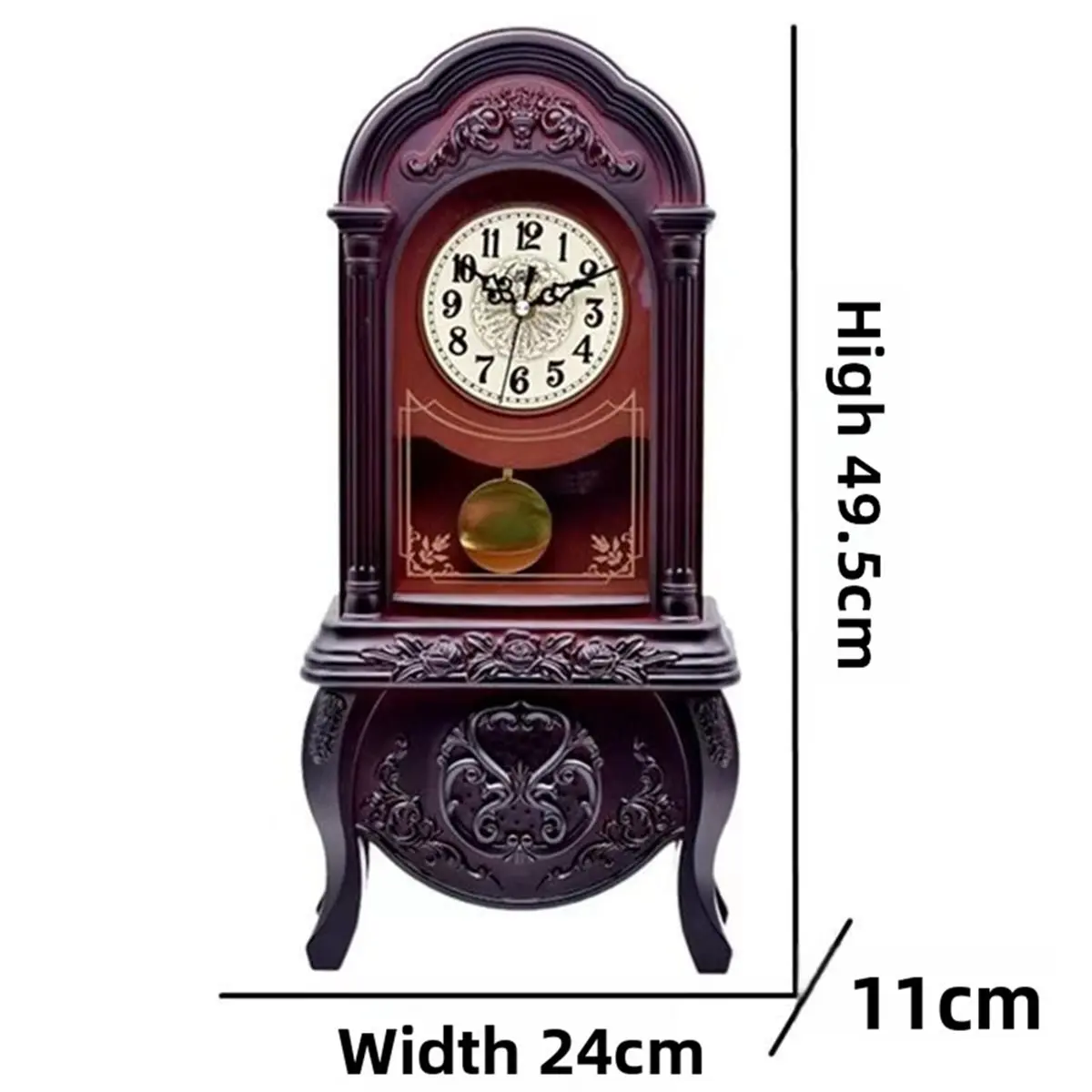 

2026 Новые качающиеся часы с бесшумной работой, часы Ностальгические домашние часы с орнаментом для гостиной