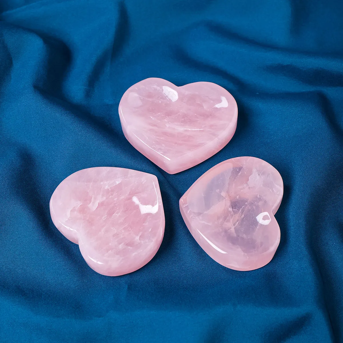 1PC Natural Crystal Rose Quartz Heart Love Shape Bowl Gemstone Carved Home Decor Meditation Pocket Worry Stone Gift Collection