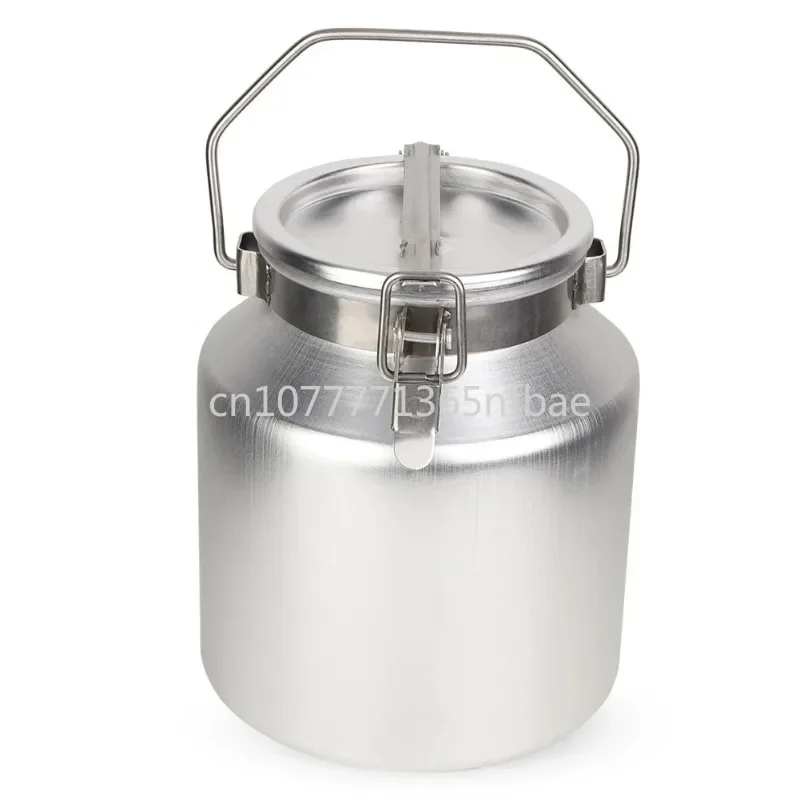 

Equipped with the handle of a barreled cream storage container, 5L aluminum alloy transportation fermentation milk barrel can,