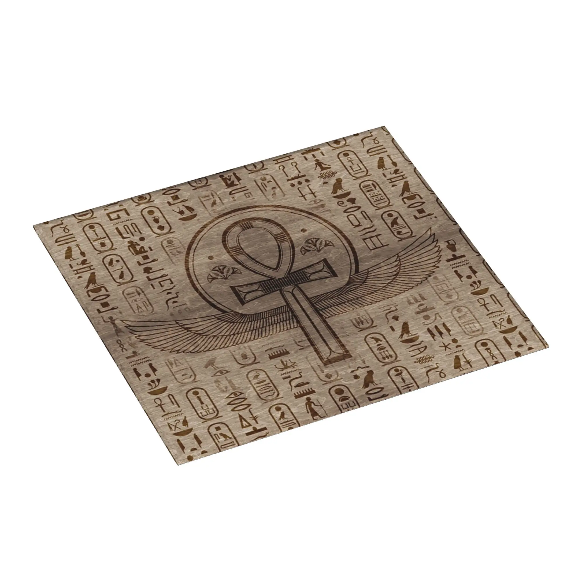 Egyptian Cross Ankh Drying Mat For Kitchen Waterproof Reusable Ancient Egypt Hieroglyphics Bathroom Countertop Protector Mat