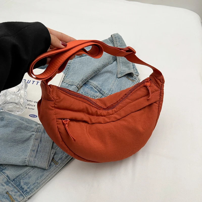 Casual Solid Large Capacity Crossbody Bags Candy Colors 2024 High Quality Bags for Women Dumpling Type Zipper Women's Handbags