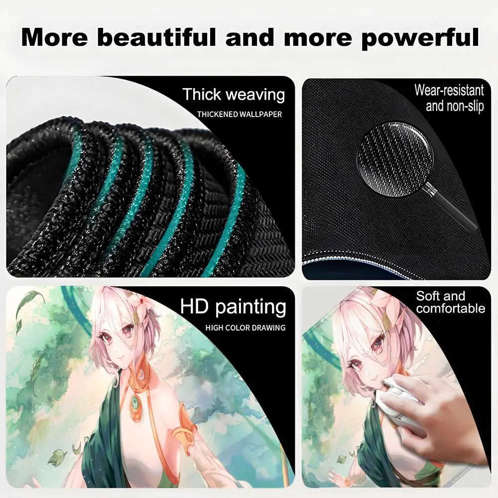 لوحة ماوس Princess Connect ReDive Kokkoro للكمبيوتر اللوحي xl لوحة ماوس سطح المكتب، لوحة مفاتيح ألعاب لطيفة عالية الدقة بألوان قوس قزح، مشغل csgo، 9 #5