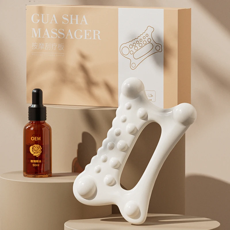 

2024 New Facial Maintenance Gua Sha Massage Board Resinous Static Free Portable Full Body Scraping Plate for Women Adults