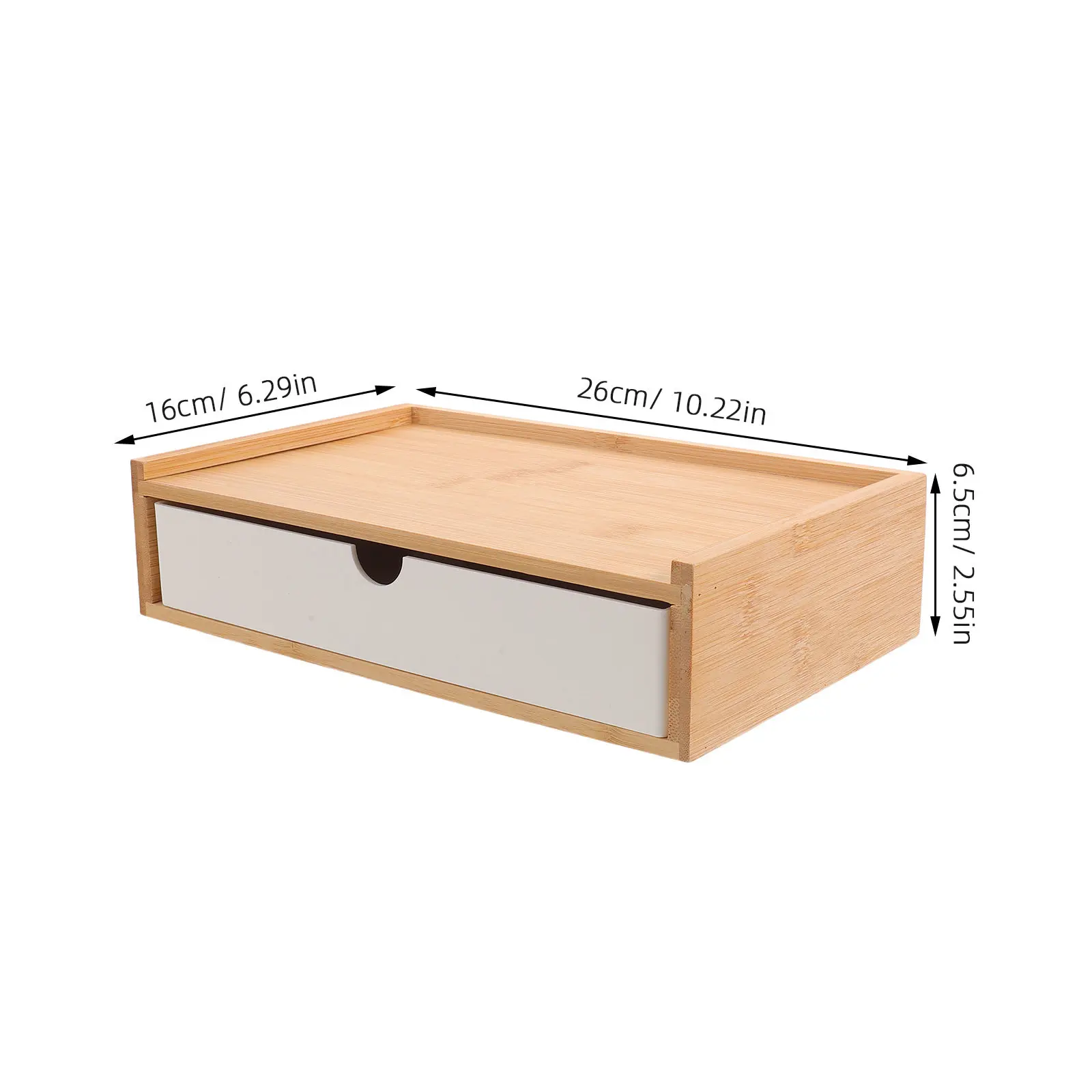 Bamboo Desktop Storage Box with Small Drawers Minimalist Design Desktop Organizer Cabinet for Office Study Desk Supplies