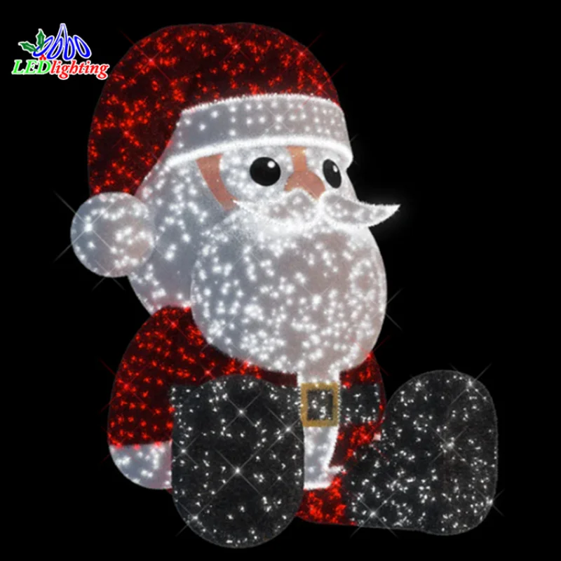 

custom.Led Lights Lawn Home Family Outside Blow Up Decor motif Santa Claus Sitting On Sleigh