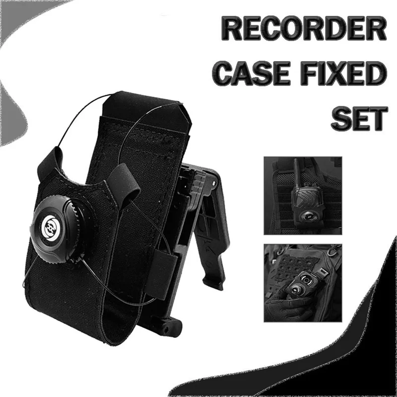 Recorder Case Fixed Set With Universal Back Panel Clip For Waist Belt Fast Reverse Anti Shake Recorder Case Cover