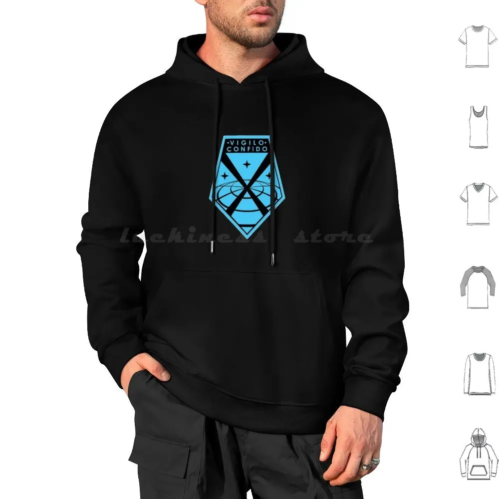 Vigilo Confido Xcom Hoodie cotton Long Sleeve Xcom Vigilo Confido Crew Uniform Hook Fastener Xcom 2 Xcom Board Game