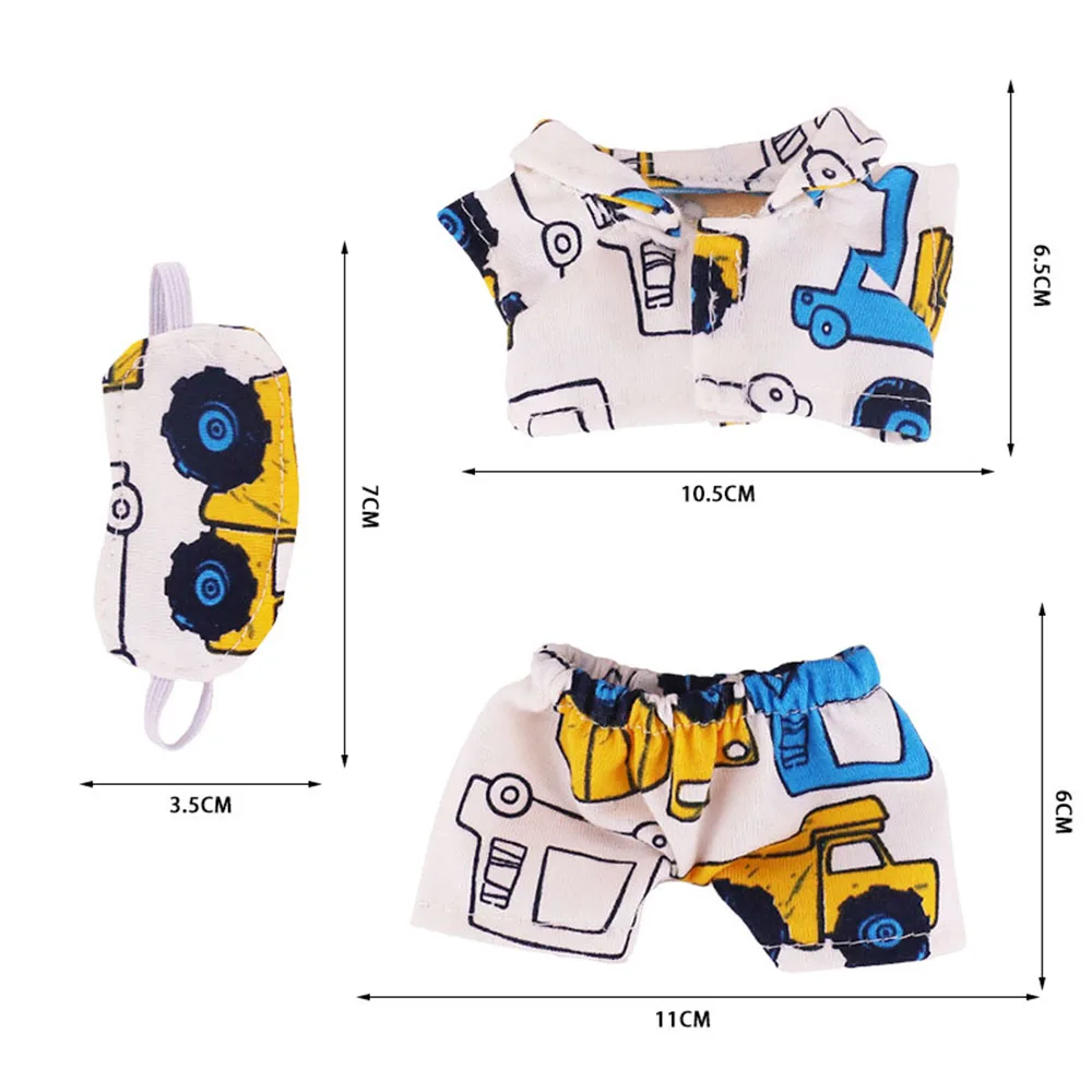 [No Doll]17cm Mini Doll's Accessories Set For Labubu Doll Pop 3Pcs/Set Pajamas Sleeping Dollhouse Gift Clothing Accessories