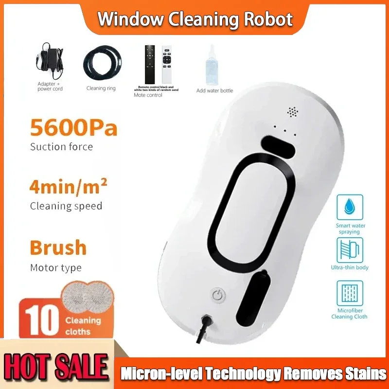 

Электрический робот для мытья окон, модернизированная интеллектуальная функция распыления воды, очиститель стекол, пульт дистанционного управления для дома