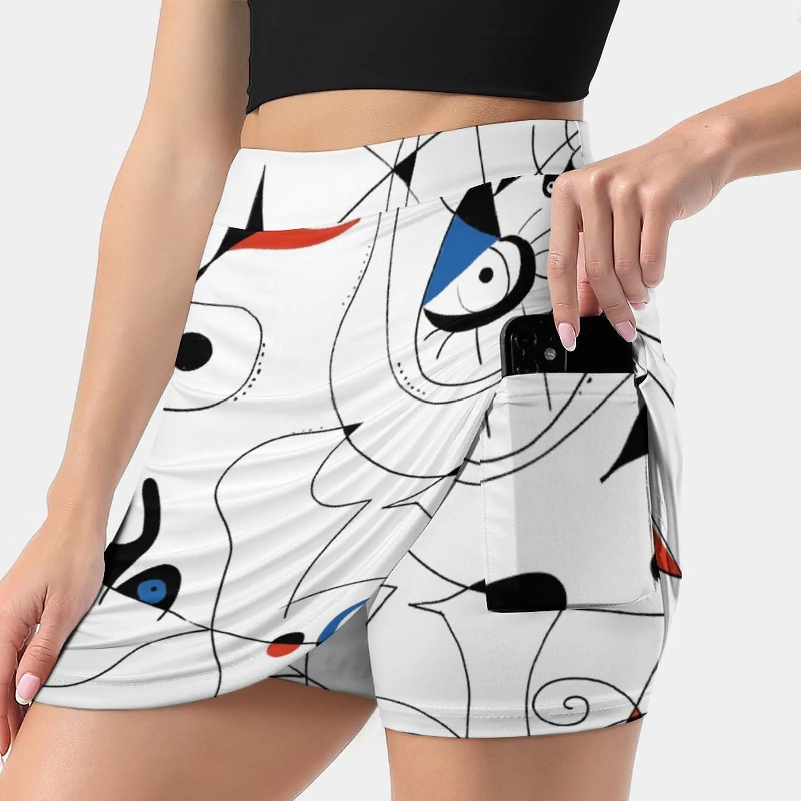 Joan Mirò #5 Women's skirt With Pocket Vintage Skirt Printing A Line Skirts Summer Clothes Abstract Art Lines Minimal Art