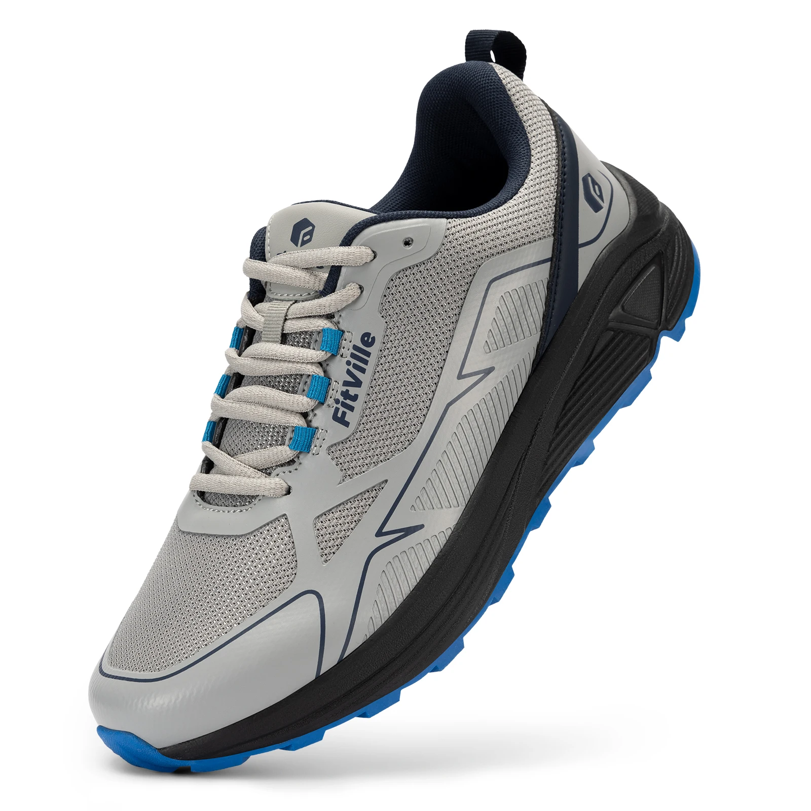 Fit ville rutsch feste Trail running Schuhe Herren Turnschuhe extra breit leicht für männliche geschwollene Füße Bogen Unterstützung Schmerz linderung – Detail 10