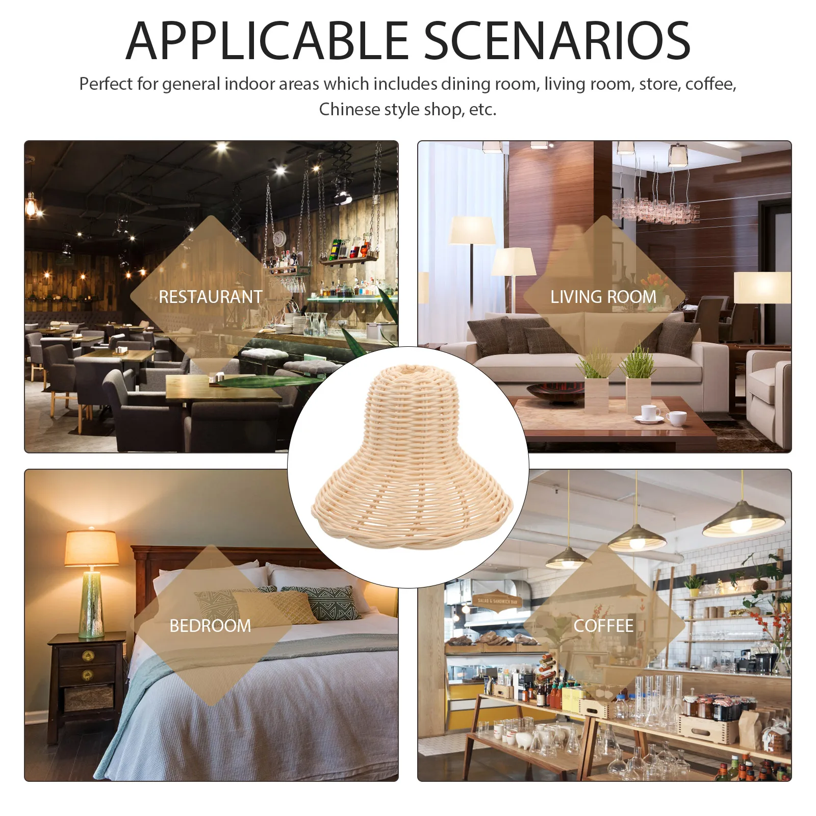 

Rattan Lampshade Woven Pendant Light Shades Decorative Hanging Hanging Light Cover Lamp Cover HandmadeBulb Lampshade
