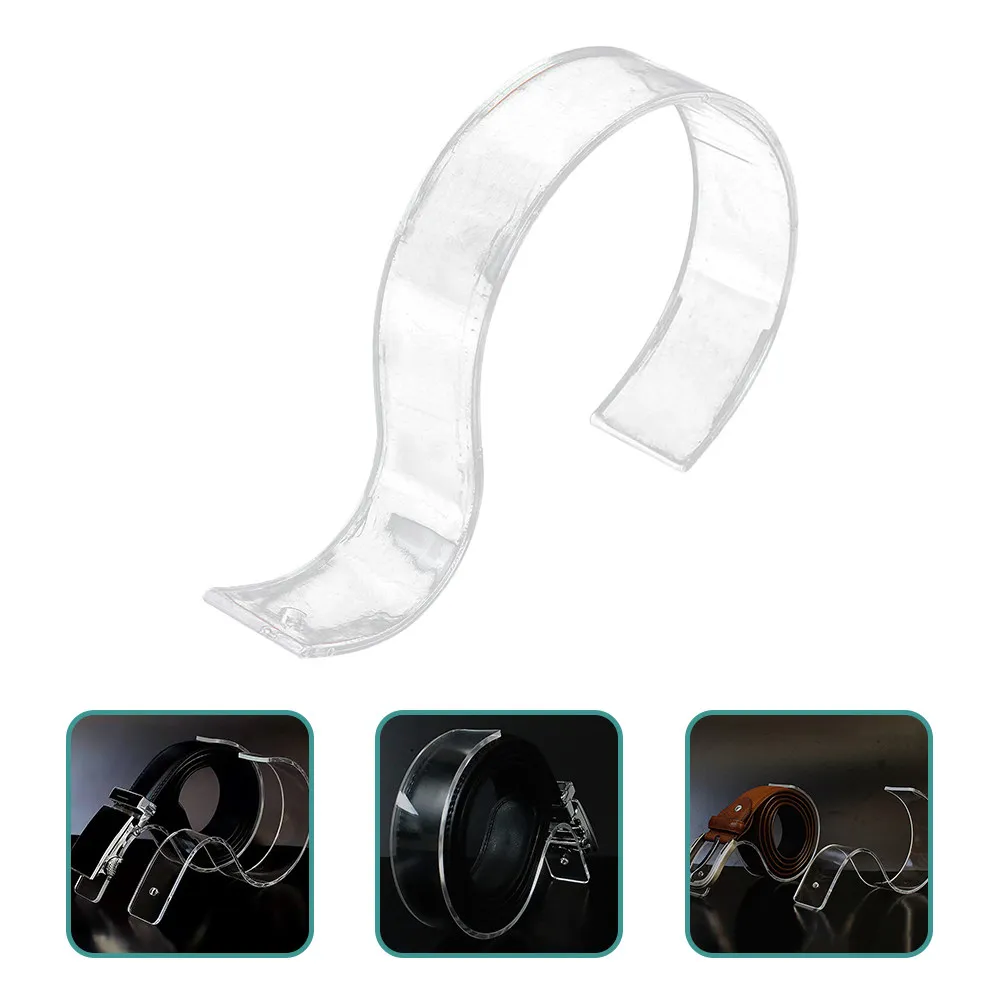2pcs S-Shaped Display Holder Clear Acrylic Belt Organizer Multi-Functional Closet Storage Rack For Men Women Belt Rack Closet