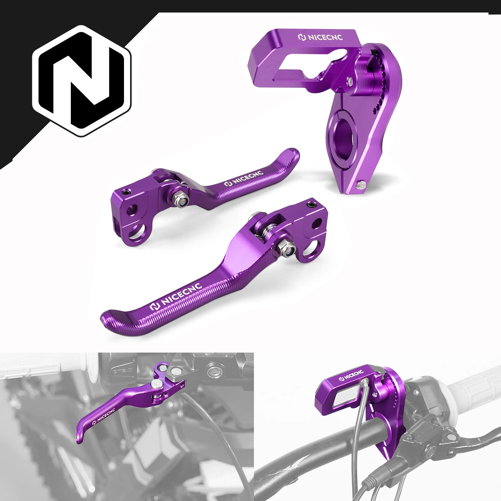 

NICECNC For Surron light bee X S L1E Segway X160 X260 Digital Display Relocation Bracket & Front Rear Brake Levers Electric Bike