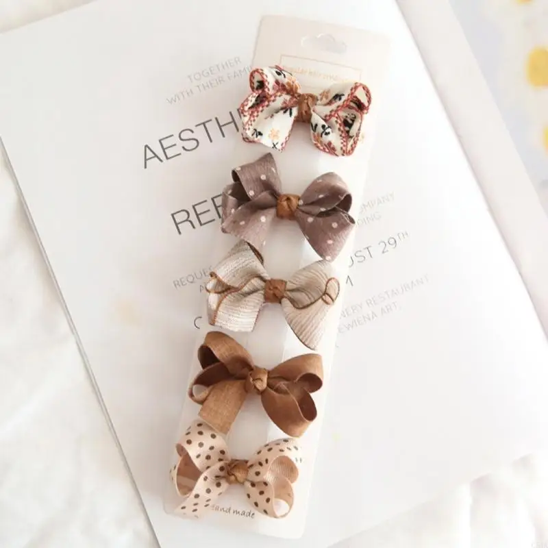 

C5AA Bowknot Hairpins for Toddler Girl Baby Girl's Hair Clips Floral Plaid Dot
