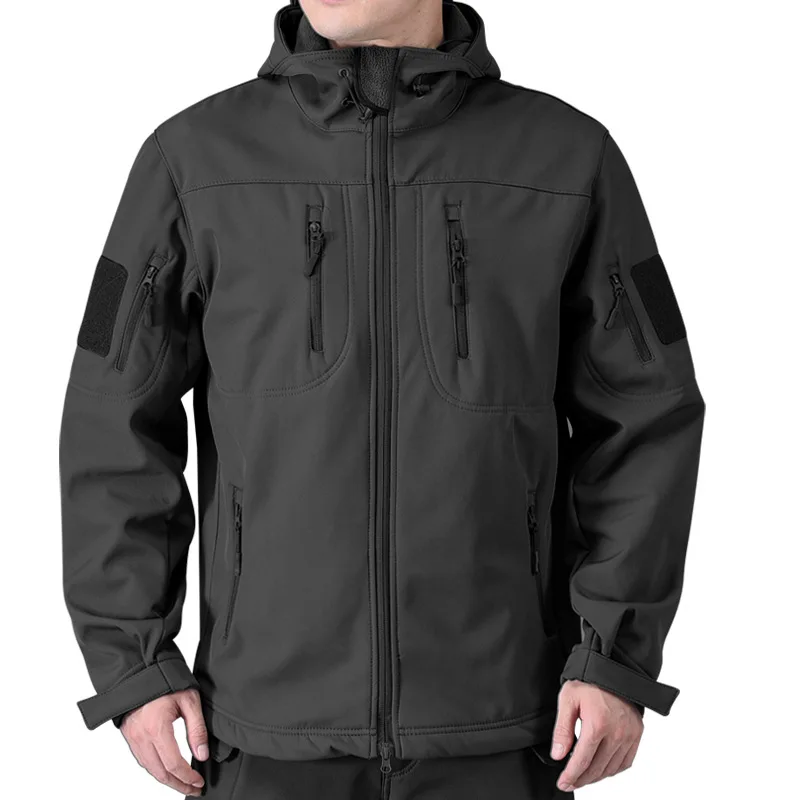 Immagine 3: Giacche softshell militari speciali Ops da uomo resistenti all'acqua antivento tattiche invernali con cerniera cappotti da pioggia cappuccio da caccia da campeggio