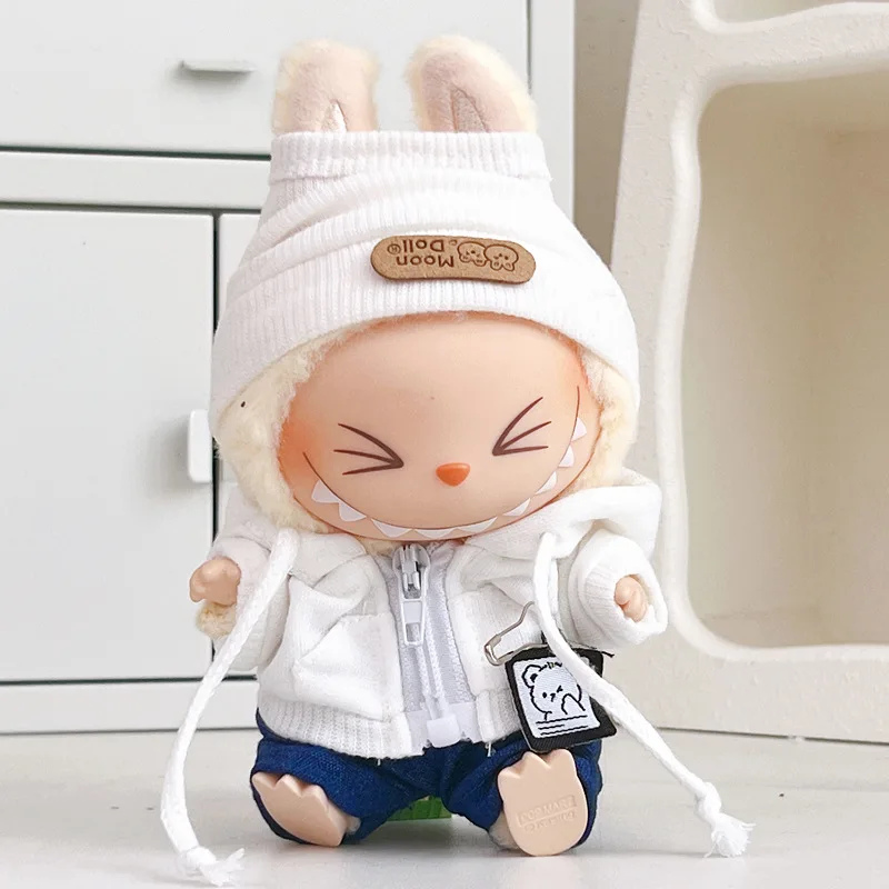 Giacca in felpa sportiva per labubu v1/v2/v3 Felpa con cappuccio casual Vestiti per bambole Abiti adorabili Accessori per bambole