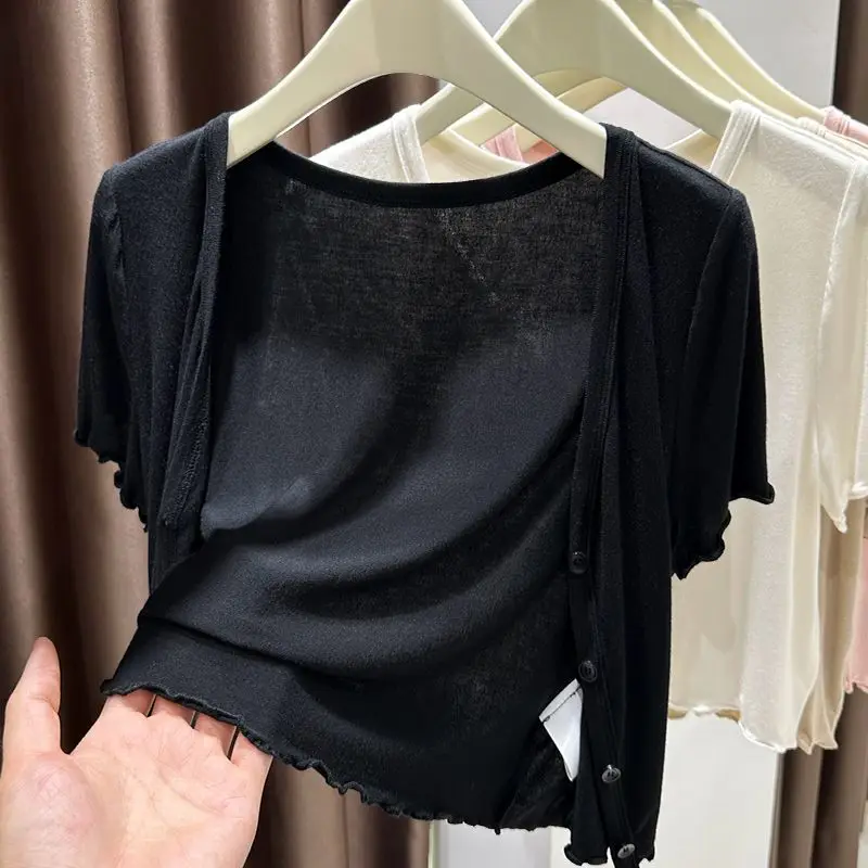 Plus Size Modal Lace Ort Sve Open Cardigan Damen Sommeroberbekleidung oulder awl ort Sle Sonnenschutzmantel Dünn...