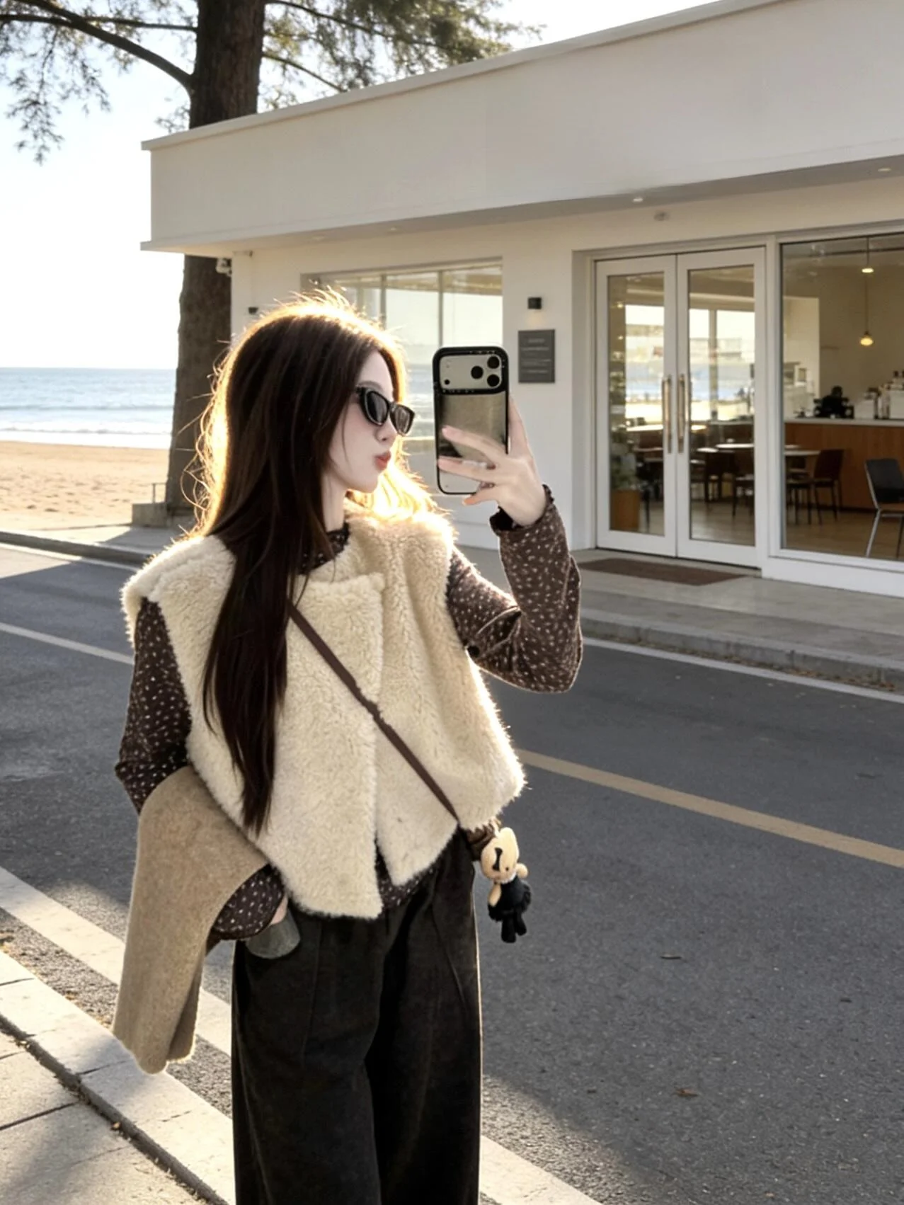 

Korean Faion Loose Warm Lamb Wool Vest Women's Autumn Winter New Sle Slim Fit Svel Furry Vest Coat Outerwear