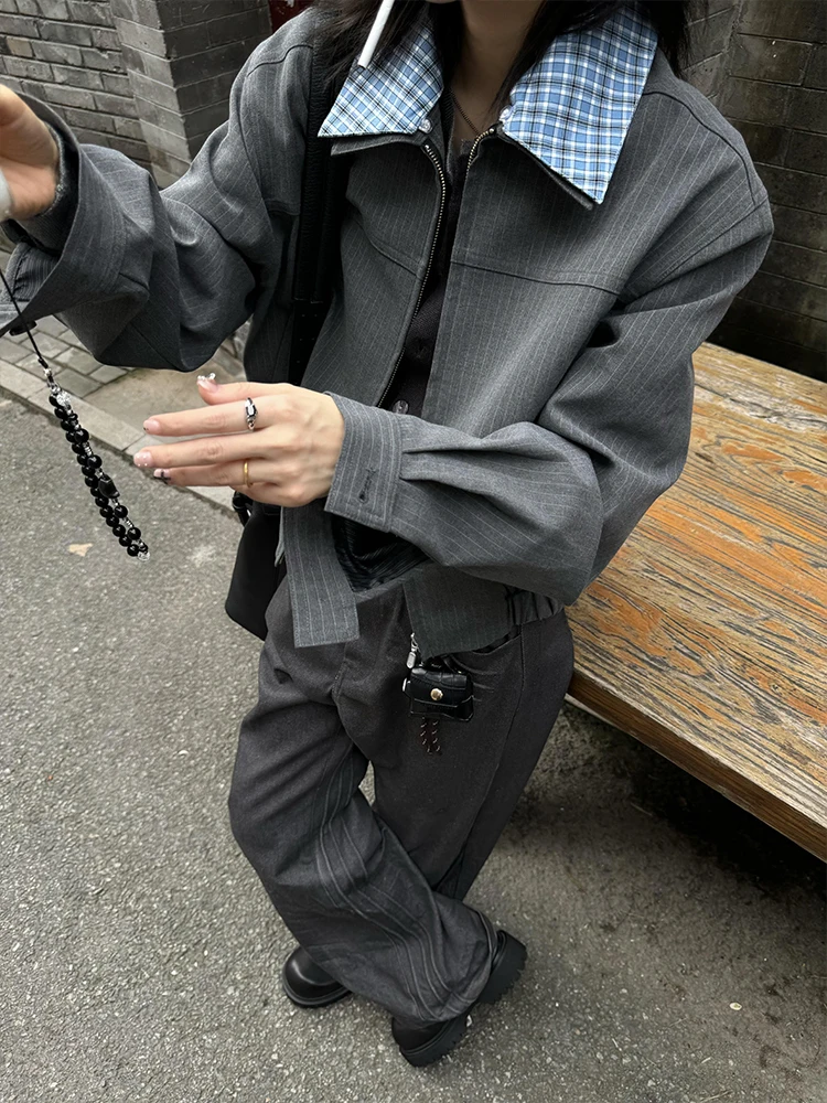 

Мужская верхняя одежда в полоску American Sle ort Jaet, ширина обычного кроя, осенне-весеннее модное брендовое пальто Cleanfit