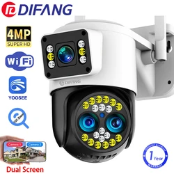 DIFANG Yoosee 8MP 10X Zoom WiFi Security Camera Outdoor 3 Lens 2 Screens Two-Way Audio Motion Detection Wireless CCTV IP Camera