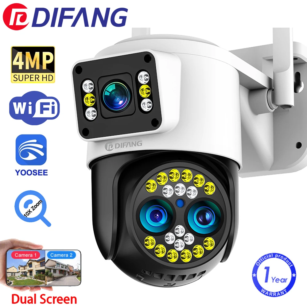 difang yoosee 8mp 10x zoom wifi camera de seguranca externa lentes telas audio bidirecional deteccao de movimento camera ip cctv sem fio 01