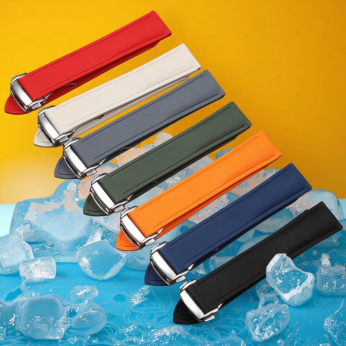 

Универсальный ремешок для часов FKM 20/21/22 мм для любого бренда, быстросъемный ремешок из фторкаучука для Omega Longines Tissot Rolex TAG Mido