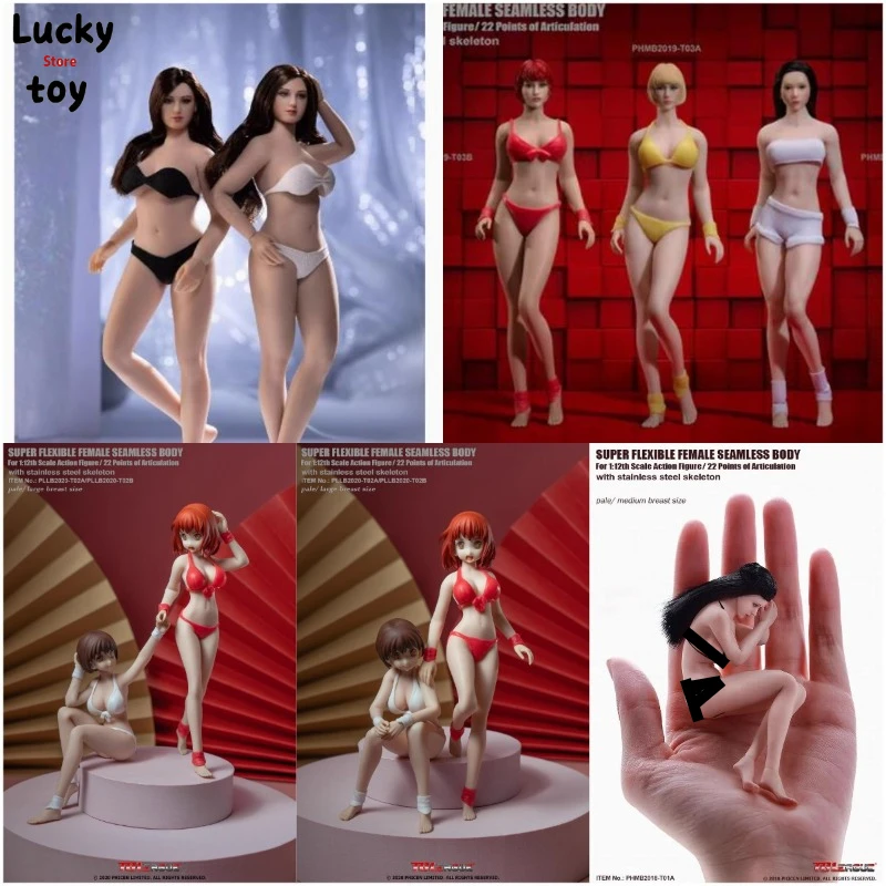 T01A T02A T03A T04B 1/12 Scale Super Flexible Female Body Pale Suntan Skin Big Breast 6'' Action Figure TBL Ph Doll in Stock